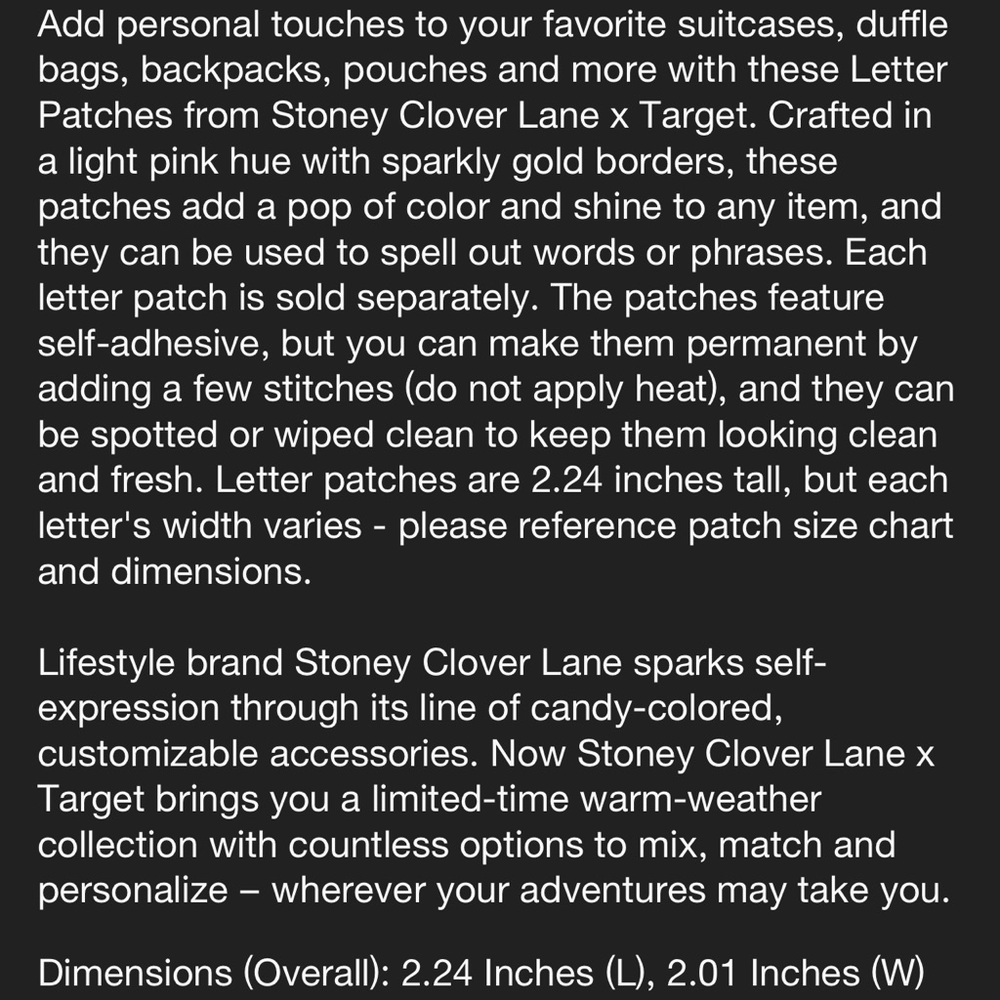 Stoney Clover Lane x Target Letter Patch Preppy style - Picture 12 of 15